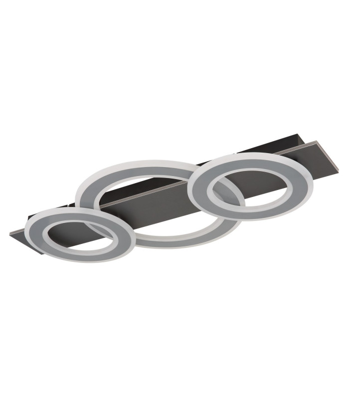 Jayden 3 Ring Integrated LED Semi Flush Ceiling Light Anthracite Brushed 3x LED 3000K-2