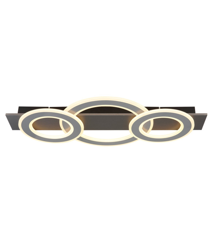 Jayden 3 Ring Integrated LED Semi Flush Ceiling Light Anthracite Brushed 3x LED 3000K-3