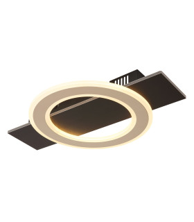 Jayden Integrated LED Semi Flush Ceiling Light Matt Black LED 3000K-1