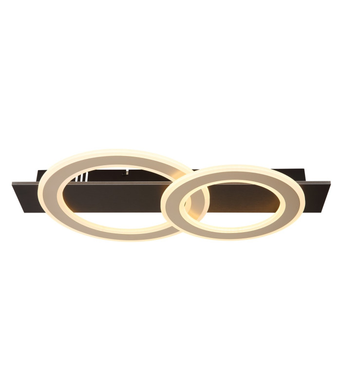 Jayden 2 Ring Integrated LED Semi Flush Ceiling Light Matt Black 2x LED 3000K-3