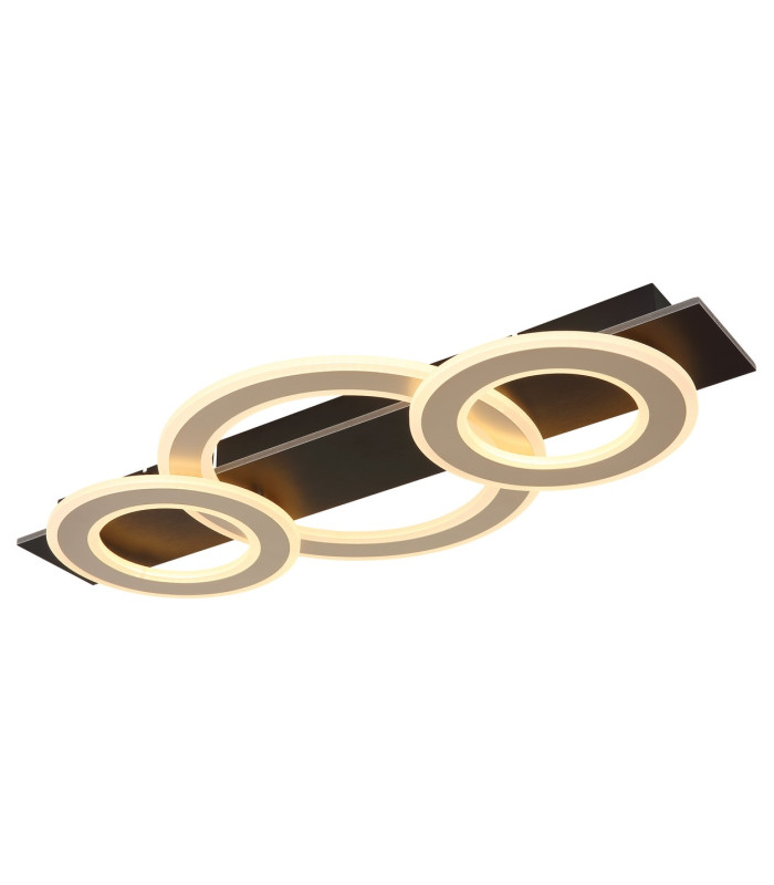Jayden 3 Ring Integrated LED Semi Flush Ceiling Light Matt Black 3x LED 3000K-1