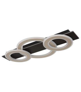 Jayden 3 Ring Integrated LED Semi Flush Ceiling Light Matt Black 3x LED 3000K-2