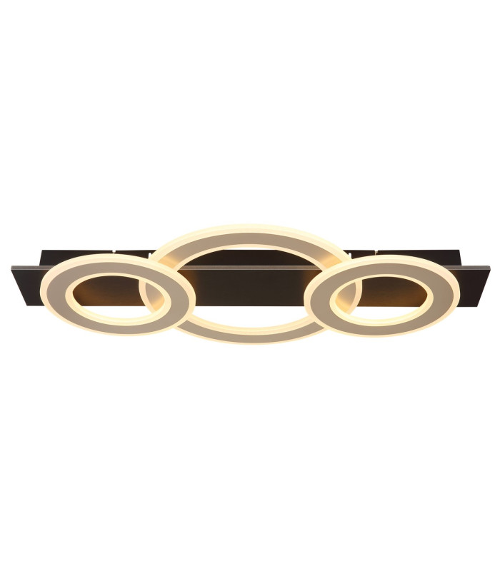 Jayden 3 Ring Integrated LED Semi Flush Ceiling Light Matt Black 3x LED 3000K-3