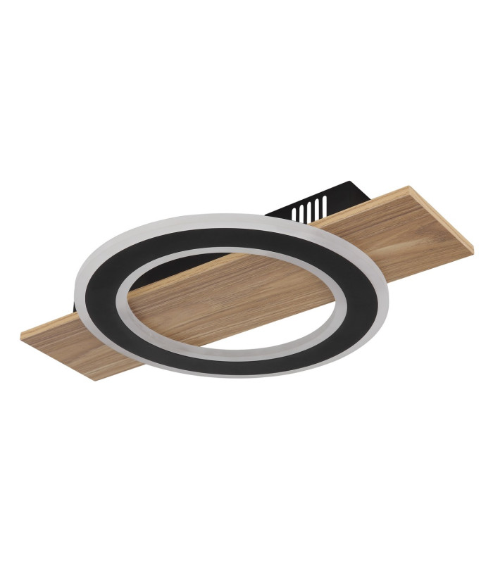 Jayden Integrated LED Semi Flush Ceiling Light Wood Look Dark LED 3000K-2