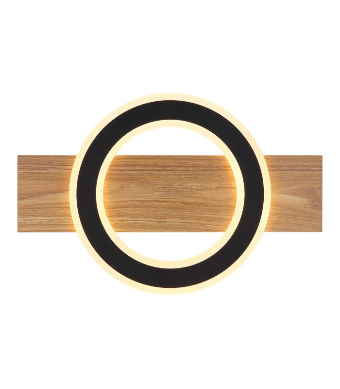 Jayden Integrated LED Semi Flush Ceiling Light Wood Look Dark LED 3000K-4