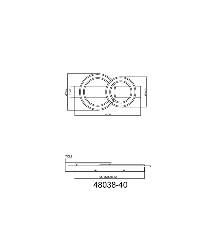 Jayden 2 Ring Integrated LED Semi Flush Ceiling Light Wood Look Dark 2x LED 3000K-10
