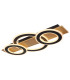 Jayden 3 Ring Integrated LED Semi Flush Ceiling Light Wood Look Dark 3x LED 3000K-1