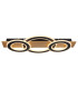Jayden 3 Ring Integrated LED Semi Flush Ceiling Light Wood Look Dark 3x LED 3000K-3
