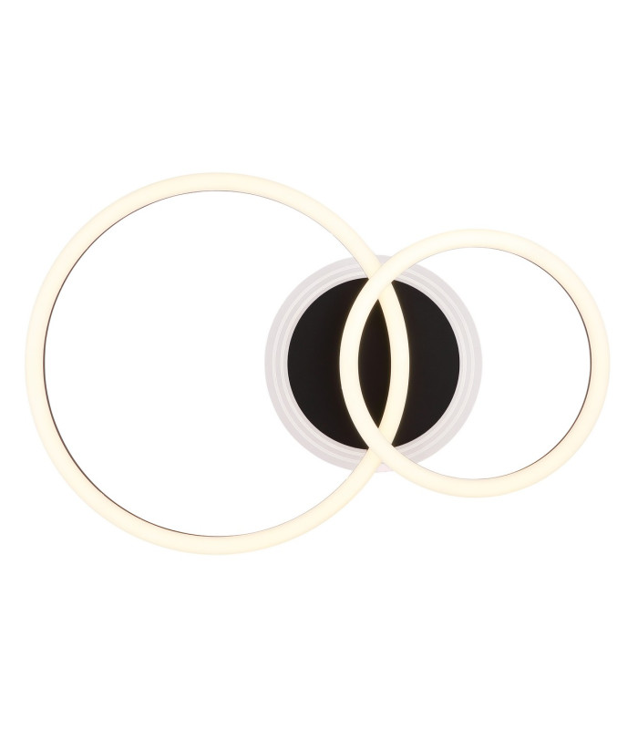 Loretta 2 Ring Integrated LED Semi Flush Ceiling Light Matt Black 2x LED 2700-6500K-3