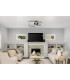 Loretta 2 Ring Integrated LED Semi Flush Ceiling Light Matt Black 2x LED 2700-6500K-7