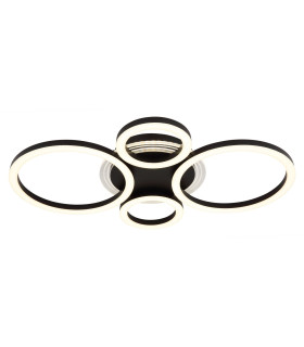Loretta 3 Ring Integrated LED Semi Flush Ceiling Light Matt Black 4x LED 2700-6500K-1