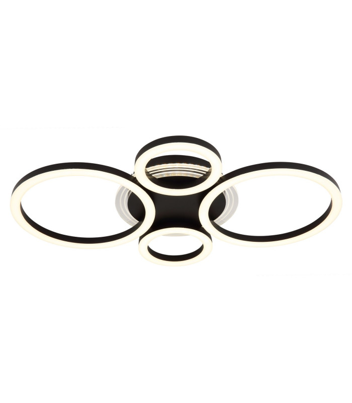 Loretta 3 Ring Integrated LED Semi Flush Ceiling Light Matt Black 4x LED 2700-6500K-1