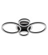 Loretta 3 Ring Integrated LED Semi Flush Ceiling Light Matt Black 4x LED 2700-6500K-2