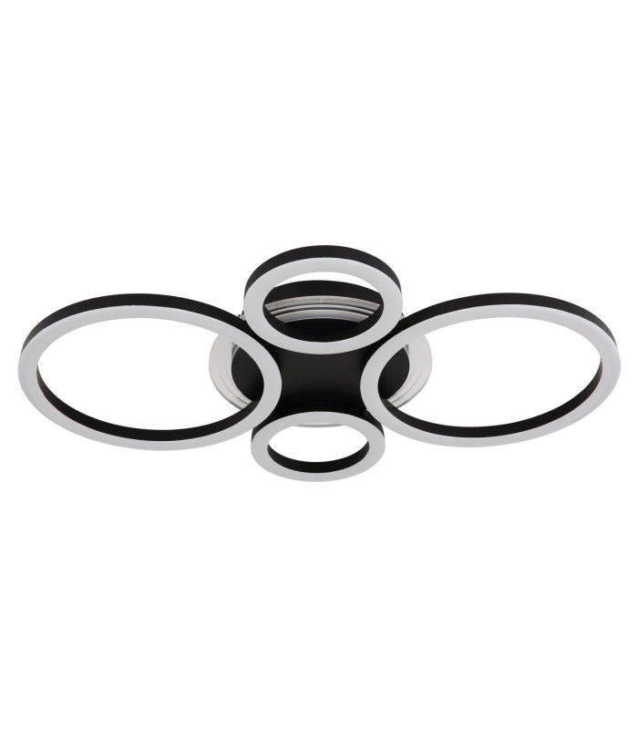 Loretta 3 Ring Integrated LED Semi Flush Ceiling Light Matt Black 4x LED 2700-6500K-2