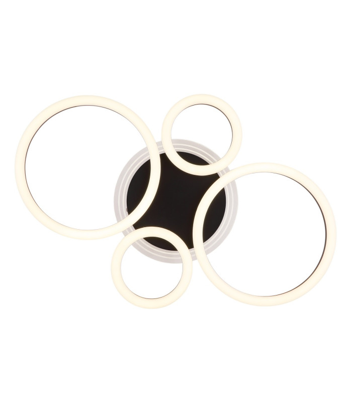 Loretta 3 Ring Integrated LED Semi Flush Ceiling Light Matt Black 4x LED 2700-6500K-3