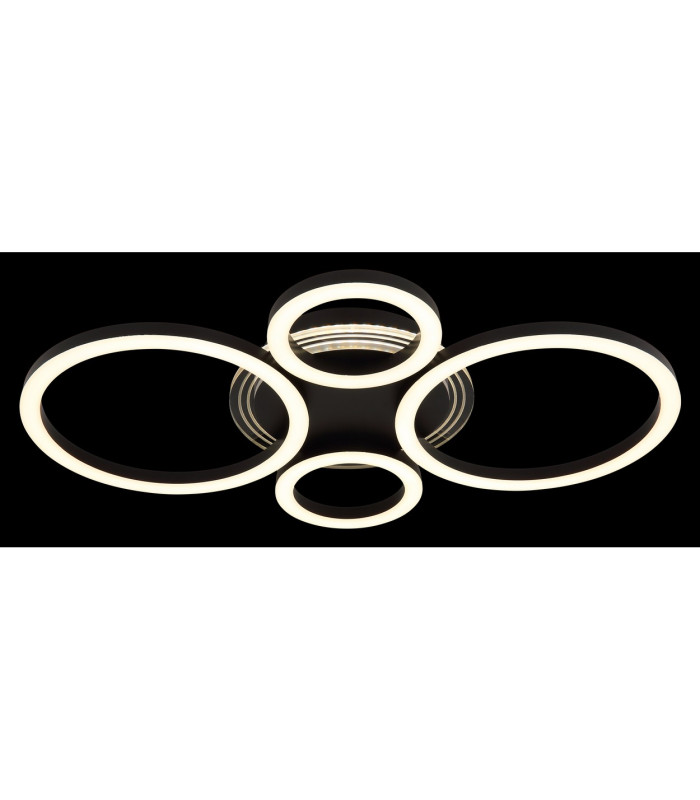 Loretta 3 Ring Integrated LED Semi Flush Ceiling Light Matt Black 4x LED 2700-6500K-4