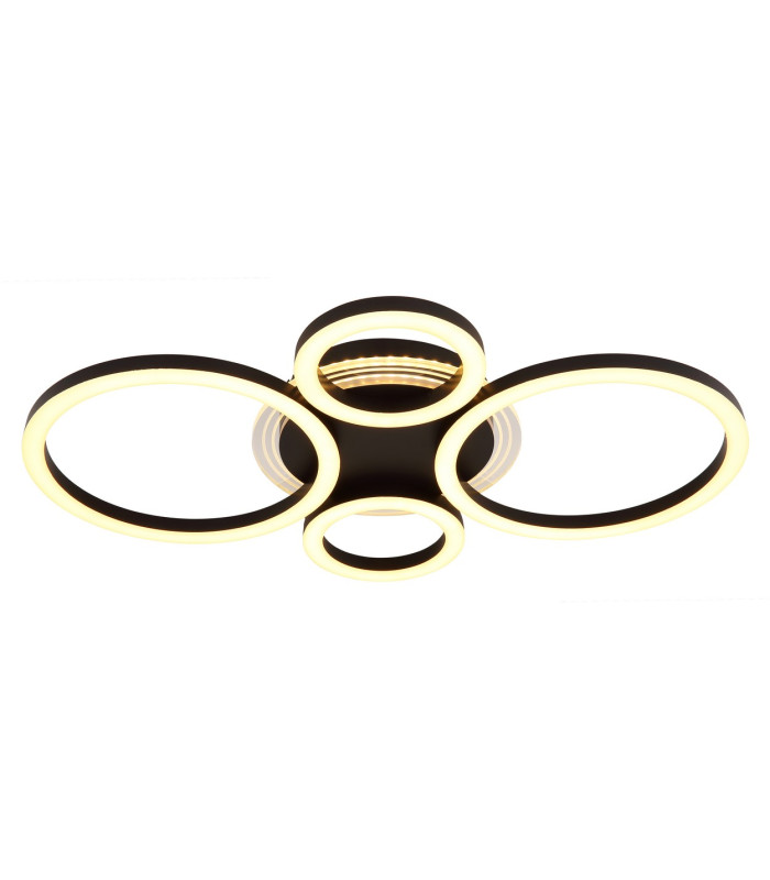 Loretta 3 Ring Integrated LED Semi Flush Ceiling Light Matt Black 4x LED 2700-6500K-5