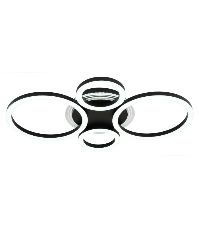 Loretta 3 Ring Integrated LED Semi Flush Ceiling Light Matt Black 4x LED 2700-6500K-6