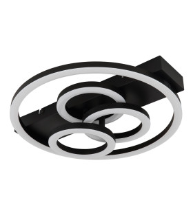 Darryl I Integrated LED Semi Flush Ceiling Light Matt Black 4x LED Dimmable 2700-6500K Remote Control Timer-2