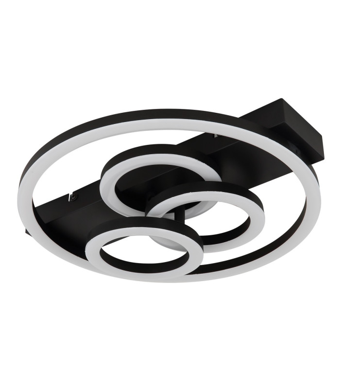 Darryl I Integrated LED Semi Flush Ceiling Light Matt Black 4x LED Dimmable 2700-6500K Remote Control Timer-2