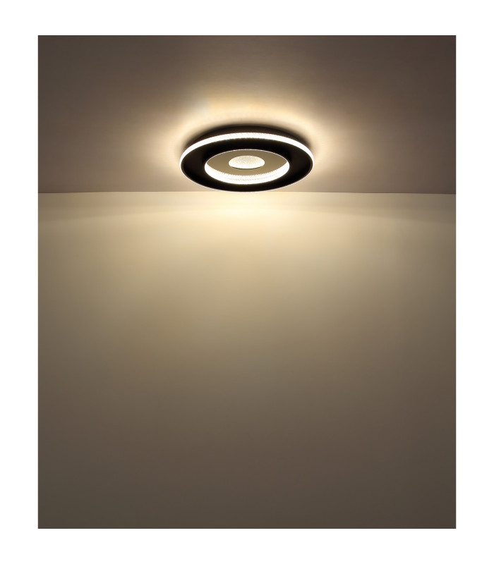 Marsh Integrated LED Semi Flush Ceiling Light Matt Black LED Dimmable 2700-6500K Remote Control Timer-6
