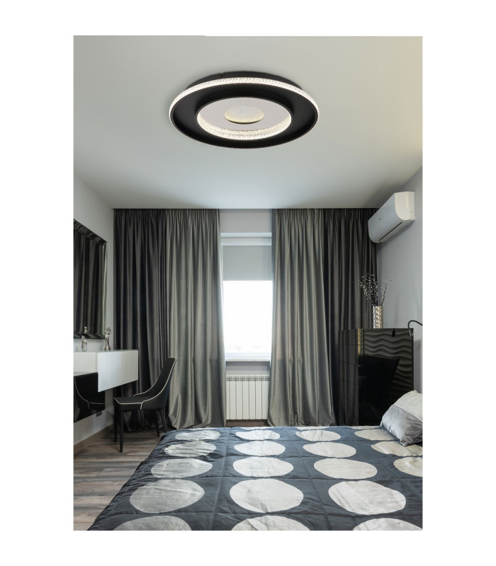 Marsh Integrated LED Semi Flush Ceiling Light Matt Black LED Dimmable 2700-6500K Remote Control Timer-8