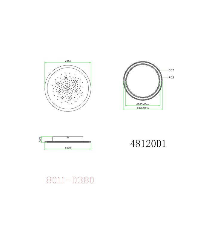 Murphy 38cm Integrated LED Semi Flush Ceiling Light White LED Dimmable 2700-6500K Remote Control-15
