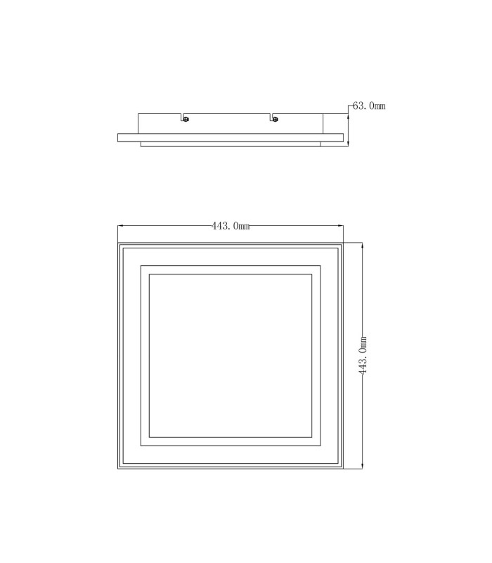 Murphy Square Integrated LED Semi Flush Ceiling Light White LED Dimmable 2700-6500K Remote Control-20