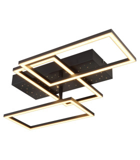 Terrxa Integrated LED Semi Flush Ceiling Light Matt Black LED 3000K-1