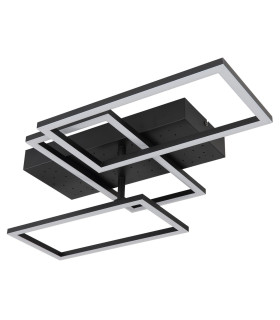 Terrxa Integrated LED Semi Flush Ceiling Light Matt Black LED 3000K-2