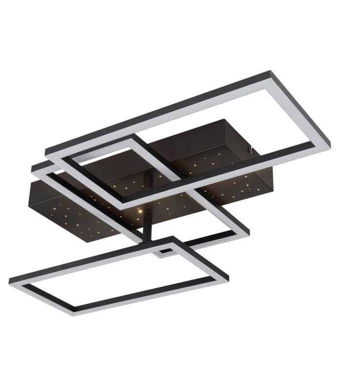 Terrxa Integrated LED Semi Flush Ceiling Light Matt Black LED 3000K-6