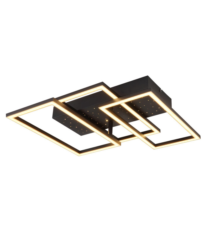Terrxa Integrated LED Semi Flush Ceiling Light Matt Black LED 3000K-7