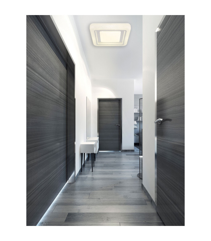 Marcia Square Decorative Flush Ceiling Light White LED 4000K-5