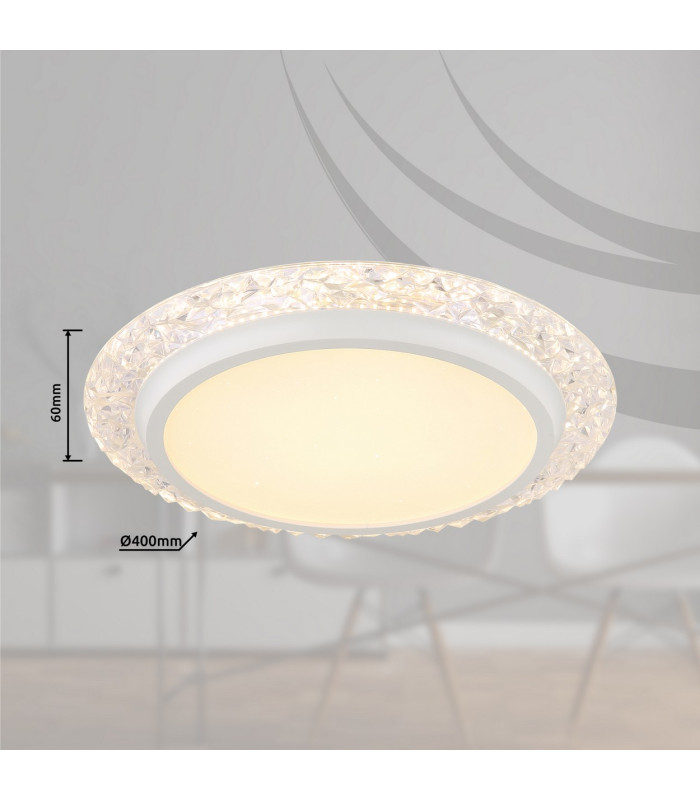 Abigail Decorative Flush Ceiling Light White Matt LED 3000K-10