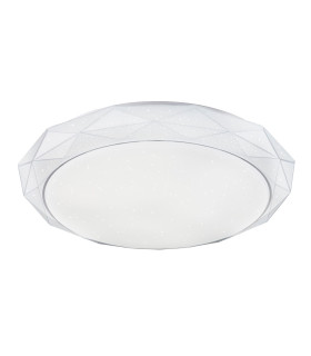 Andi Decorative Flush Ceiling Light White 1x RGB LED Dimmable 3000-6500K Remote Control-2