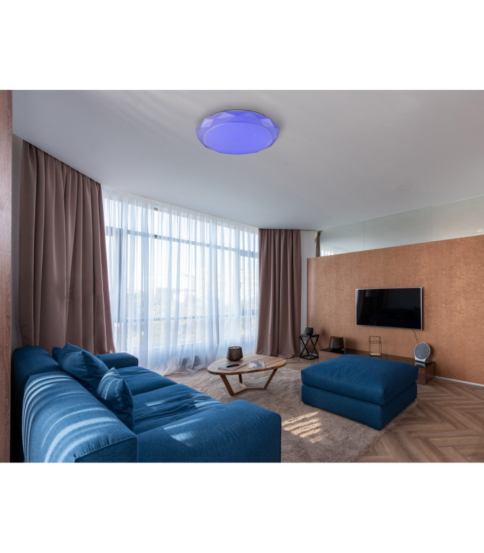 Andi Decorative Flush Ceiling Light White 1x RGB LED Dimmable 3000-6500K Remote Control-9
