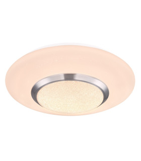 Candida Decorative Flush Ceiling Light White 1x RGBW LED Dimmable 3000K Remote Control-1