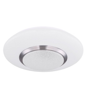 Candida Decorative Flush Ceiling Light White 1x RGBW LED Dimmable 3000K Remote Control-2
