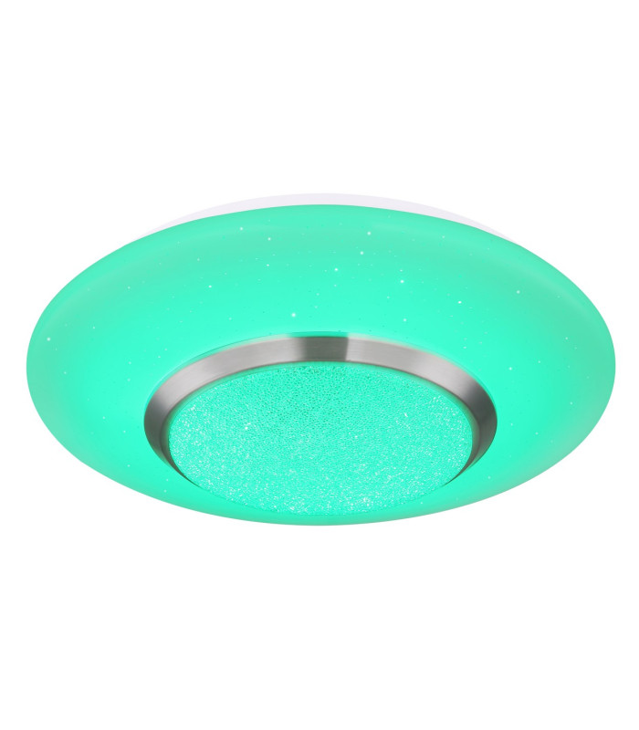 Candida Decorative Flush Ceiling Light White 1x RGBW LED Dimmable 3000K Remote Control-6