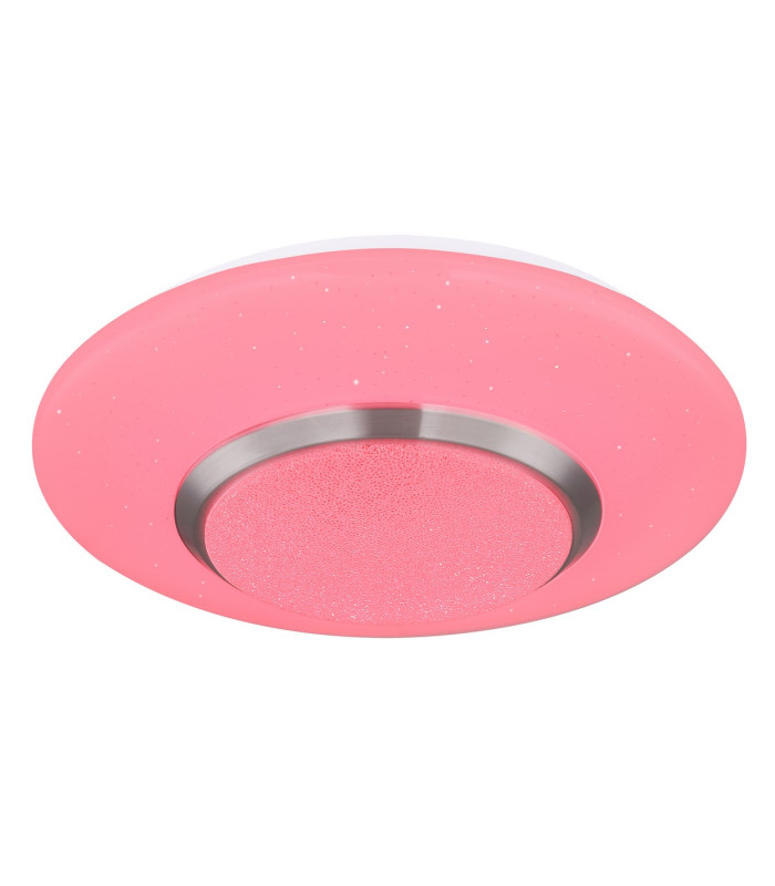 Candida Decorative Flush Ceiling Light White 1x RGBW LED Dimmable 3000K Remote Control-7