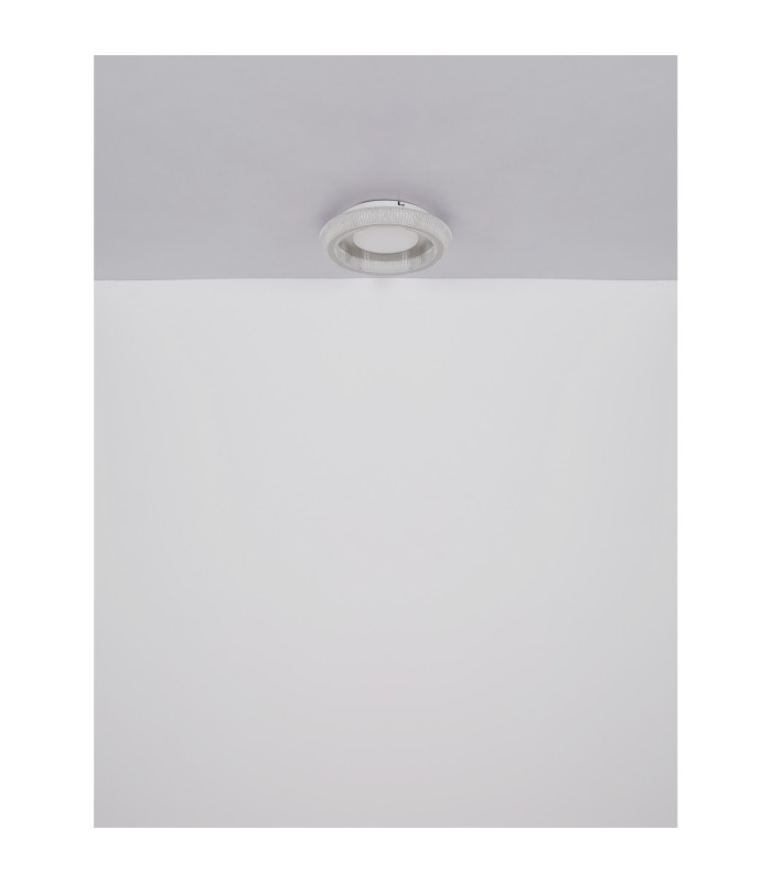 Sharper 40cm Integrated LED Semi Flush Ceiling Light White Matt LED 2700-6000K-8