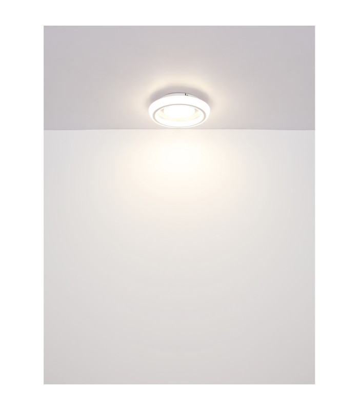 Sharper 50cm Integrated LED Semi Flush Ceiling Light White Matt LED 2700-6000K-7