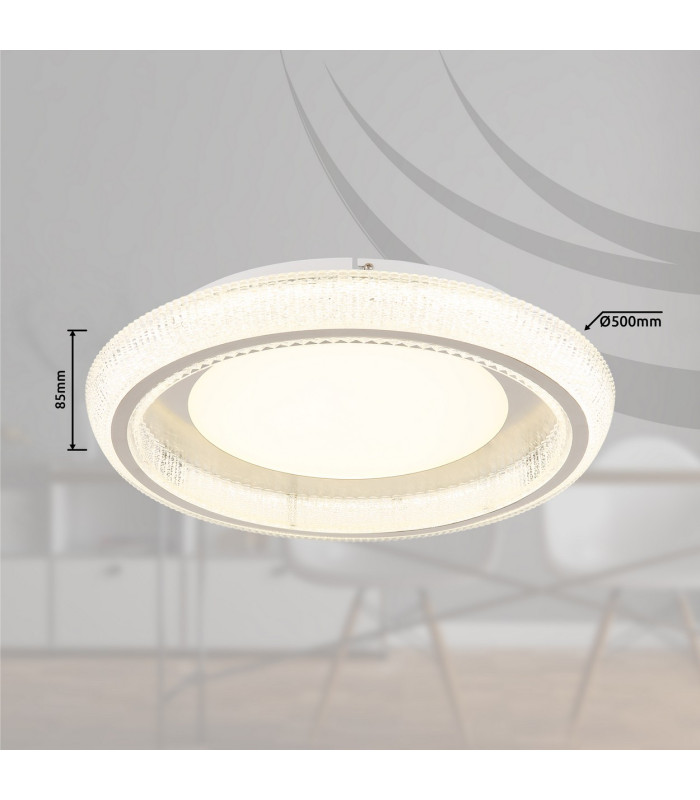 Sharper 50cm Integrated LED Semi Flush Ceiling Light White Matt LED 2700-6000K-10