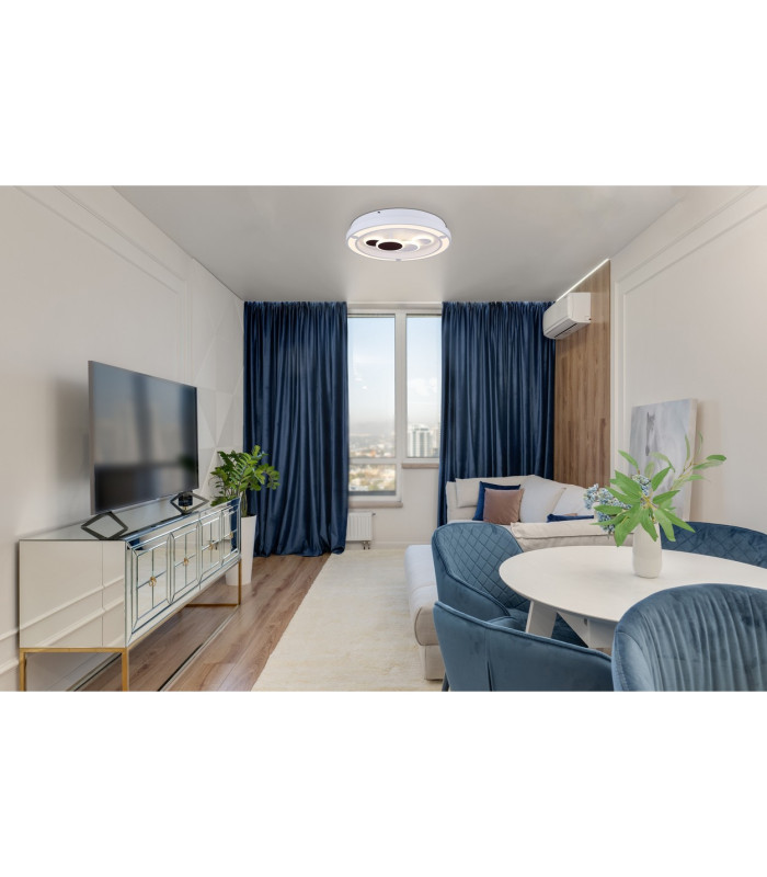Kolli Integrated LED Semi Flush Ceiling Light White LED Dimmable 3000-6000K Remote Control-7