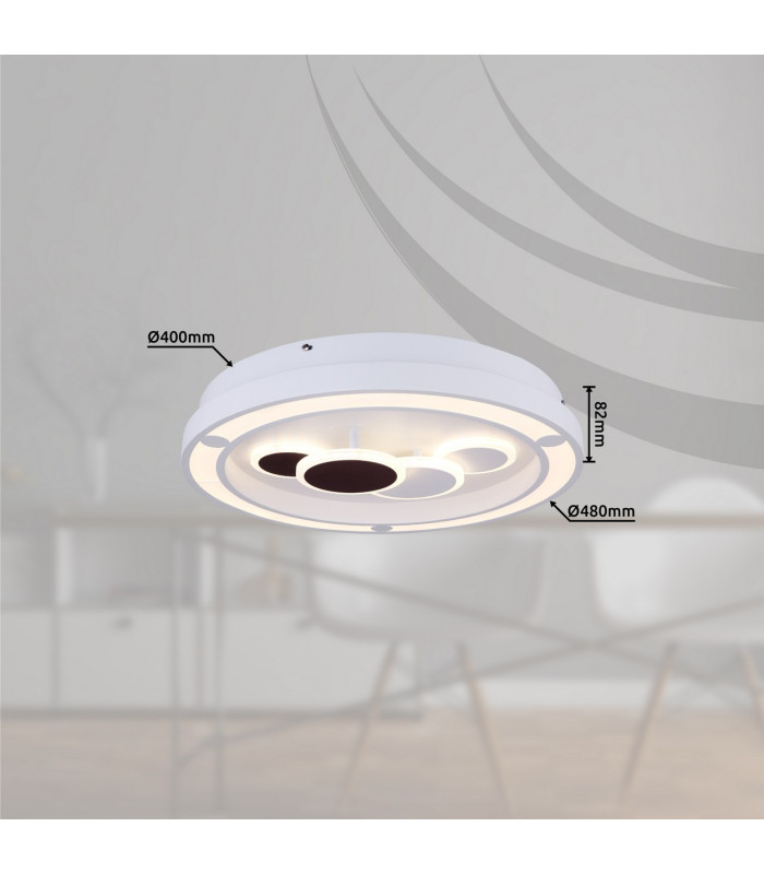 Kolli Integrated LED Semi Flush Ceiling Light White LED Dimmable 3000-6000K Remote Control-9