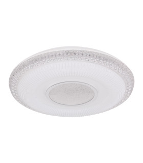 Klemens Patterned Glass Flush Ceiling Light White 1x RGB LED Dimmable 3000-6000K Remote Control-2