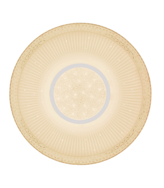 Klemens Patterned Glass Flush Ceiling Light White 1x RGB LED Dimmable 3000-6000K Remote Control-3