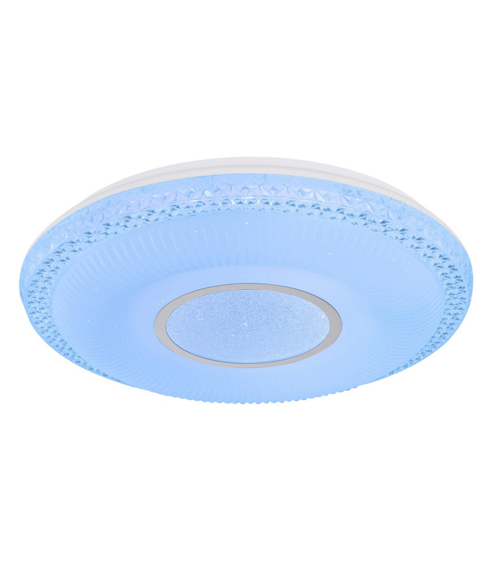 Klemens Patterned Glass Flush Ceiling Light White 1x RGB LED Dimmable 3000-6000K Remote Control-9