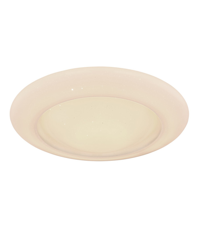 Rava Patterned Glass Flush Ceiling Light White LED Dimmable 3000-6500K Remote Control-1