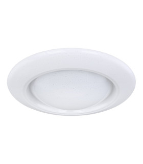 Rava Patterned Glass Flush Ceiling Light White LED Dimmable 3000-6500K Remote Control-2